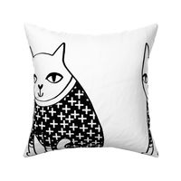 cat plush // cat plushie cat toy cat pillow cut and sew fabric kit fabric cut and sew fabric crafts 