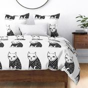 cat plush // cat plushie cat toy cat pillow cut and sew fabric kit fabric cut and sew fabric crafts 