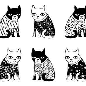 cat plush // cut and sew multi plush pillow cats cat pillow cat design cat lady black and white cat