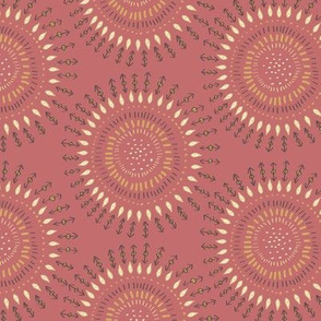 Boho Tribal Circles - Coral Clay -Large Scale