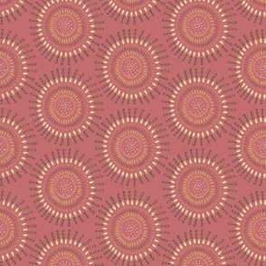 Boho Tribal Circles - Coral Clay - Small Scale