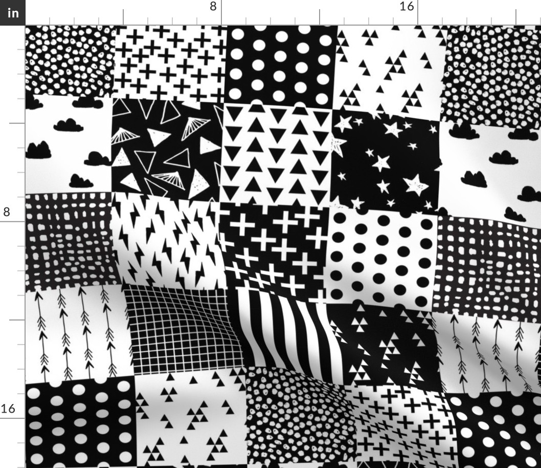 Cheater Quilt // black and white quilt minimal modern geometric baby nursery