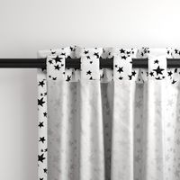 Stars // black and white stars minimal modern baby nursery quilt