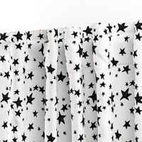 Stars // black and white stars minimal modern baby nursery quilt