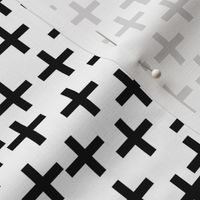 Crosses // black and white plus sign crosses quilt