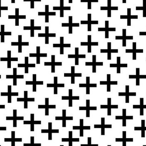 Crosses // black and white plus sign crosses quilt