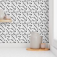Triangles // scattered triangle shapes geometric black and white nursery 