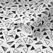 Triangles // scattered triangle shapes geometric black and white nursery 