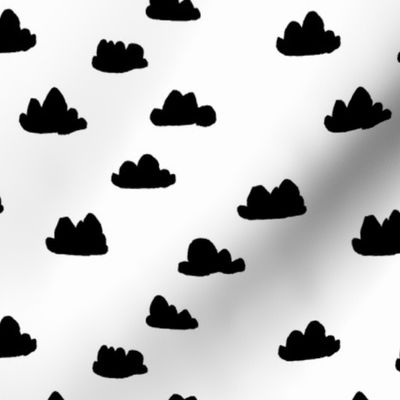 Clouds // simple modern baby nursery black and white 