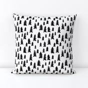 black and white trees // forest nursery camping nature minimal modern baby