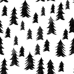 black and white trees // forest nursery camping nature minimal modern baby