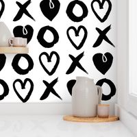 xoxo hearts // love black and white trendy valentines 2016 design