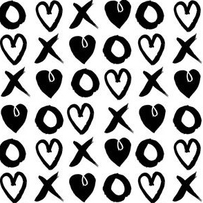 xoxo hearts // love black and white trendy valentines 2016 design