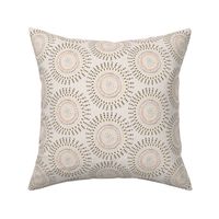 Boho Tribal Circles - Cream - Large Scale