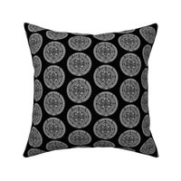 Aztec Calendar on Black - Small (2.5")