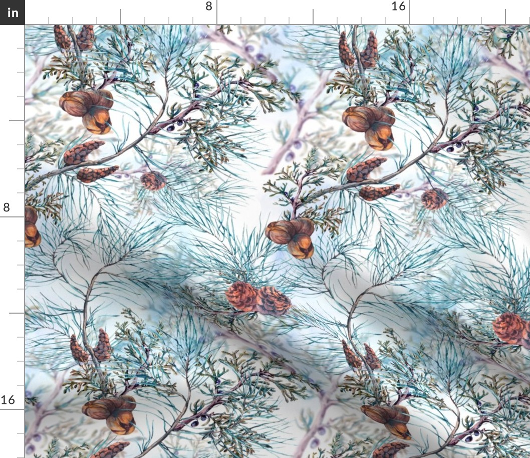  Winter Watercolor Christmas Seamless Pattern