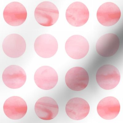 Pink Watercolor Polka Dots Large