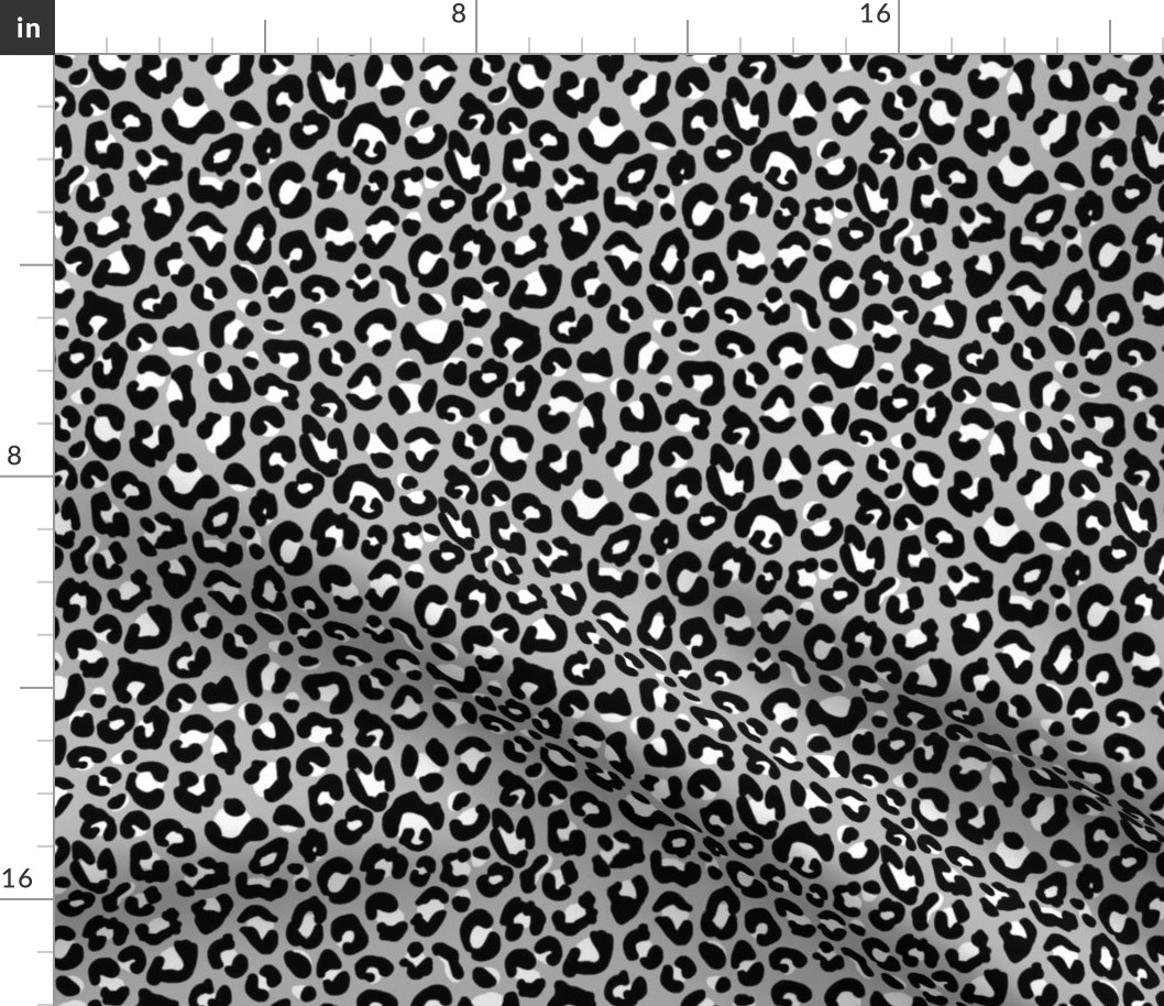 Black Grey Leopard Cheetah Fabric bythestylesafari