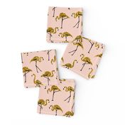 gold glitter flamingos - blush