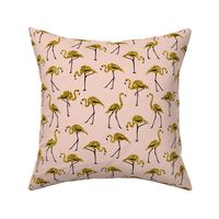 gold glitter flamingos - blush