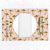 gold glitter flamingos - blush