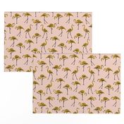 gold glitter flamingos - blush