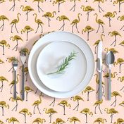 gold glitter flamingos - blush