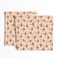 gold glitter flamingos - blush