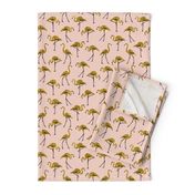 gold glitter flamingos - blush