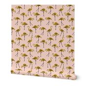 gold glitter flamingos - blush