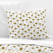 gold glitter flamingos - white