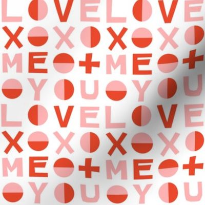 love typography // red and pink smaller size love hearts valentines 