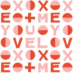 love typography // red and pink smaller size love hearts valentines 