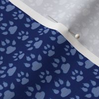 Navy blue paw prints