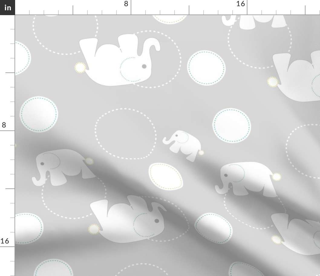 Tossed Elephants Grey