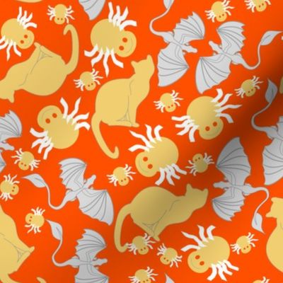 Haunted orange spiders and cats