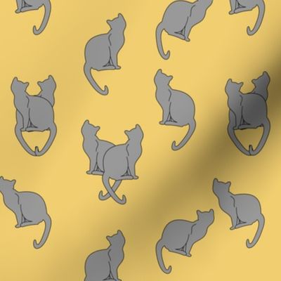 Haunted Gray Cats on Tan
