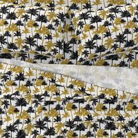  gold glitter palm trees - white, medium. silhuettes golden imitation tropical forest white background summer hot black palm leaves shimmering metal effect texture fabric wallpaper giftwrap 