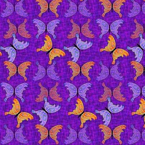 Orange, Purple, Blue Butterflies