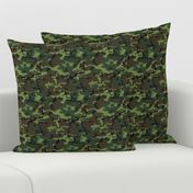 Small Greens, Brown, and Black Military Camouflage (6 inch repeat)