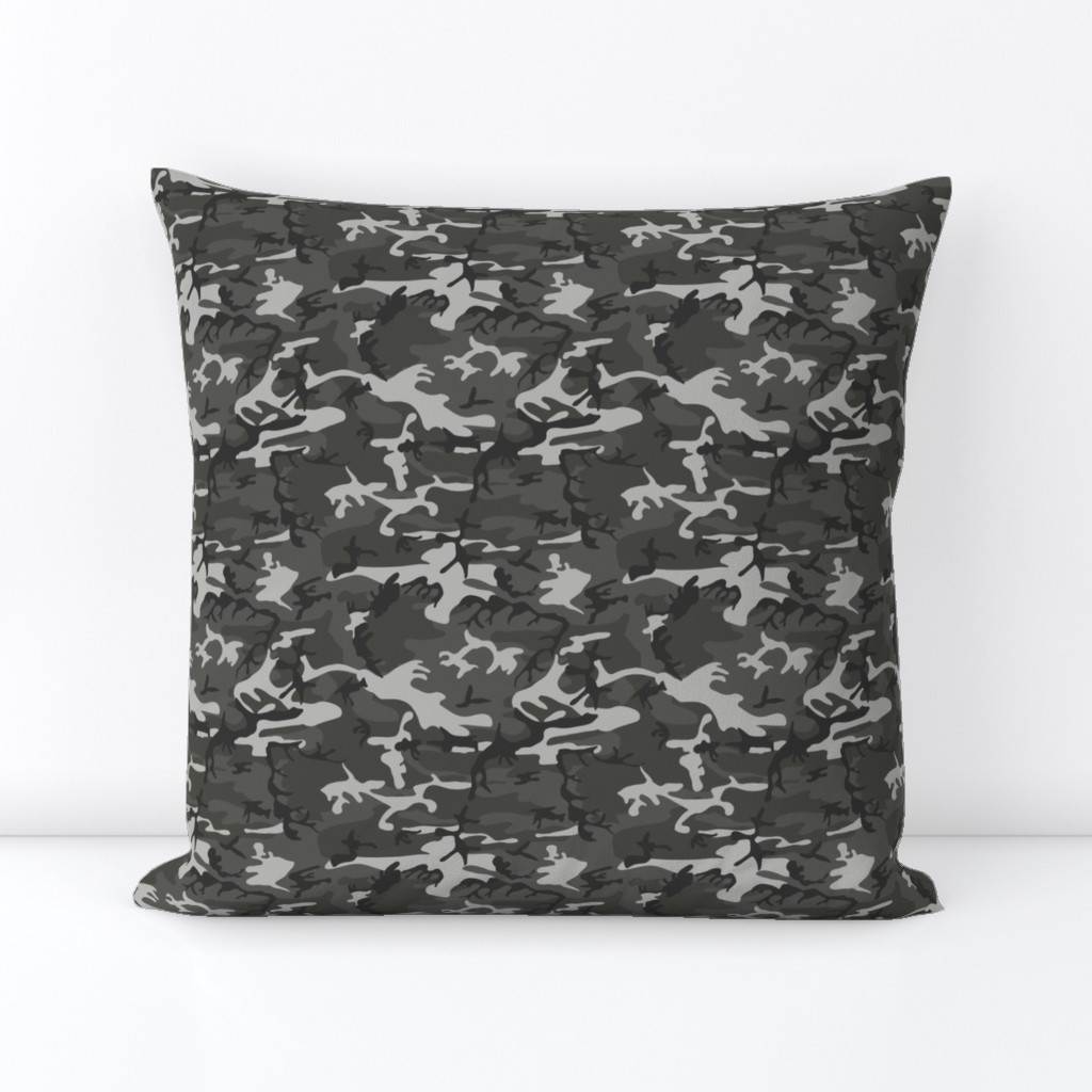 Small Mixed Gray Military Camouflage (6 inch repeat)