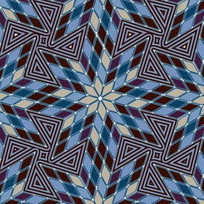 Star of Diamonds and Pinwheels in Colonial Blues