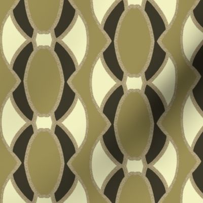 Ovals in Green Forming Vertical Stripe Pattern