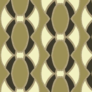 Ovals in Green Forming Vertical Stripe Pattern