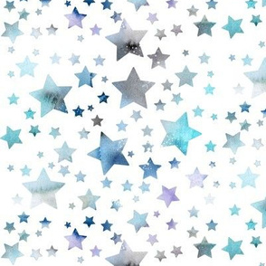 Stars - watercolour blue