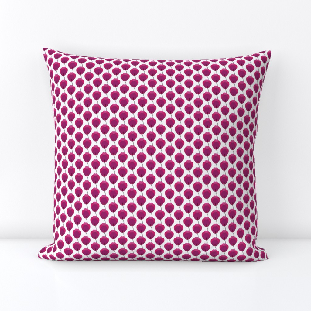 Modern Tulip Floral  || Small Flower Hot Pink Purple Plum Lilac Japan Asian _Miss Chiff Designs