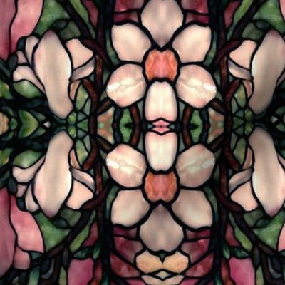 magnolia floral stained glass flowers