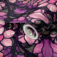 magnolia floral stained glass in pink