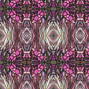 tiffany style stained glass floral in pink