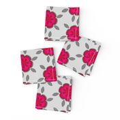 Large Hot Pink Abstract Floral Gray Grey Flower Polka Dot purple _Miss Chiff Designs